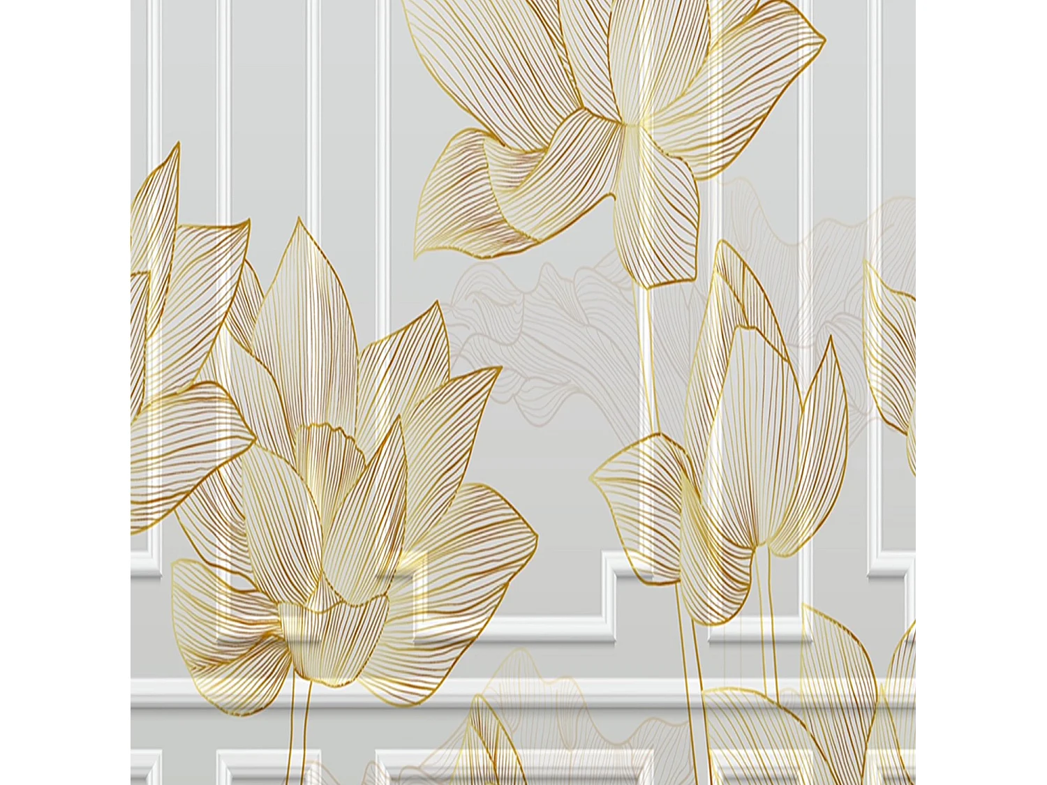 Paravento bilaterale, Motivo floreale - 180x170