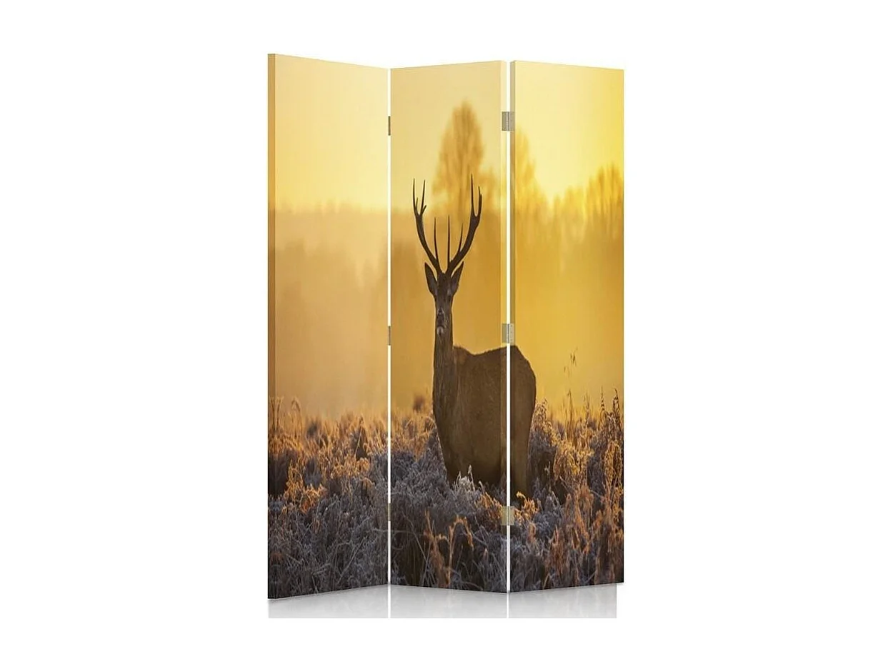 Paravento bilaterale 360, Cervi nel bagliore del tramonto - 110x170