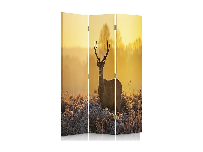 Paravento bilaterale 360, Cervi nel bagliore del tramonto - 110x170