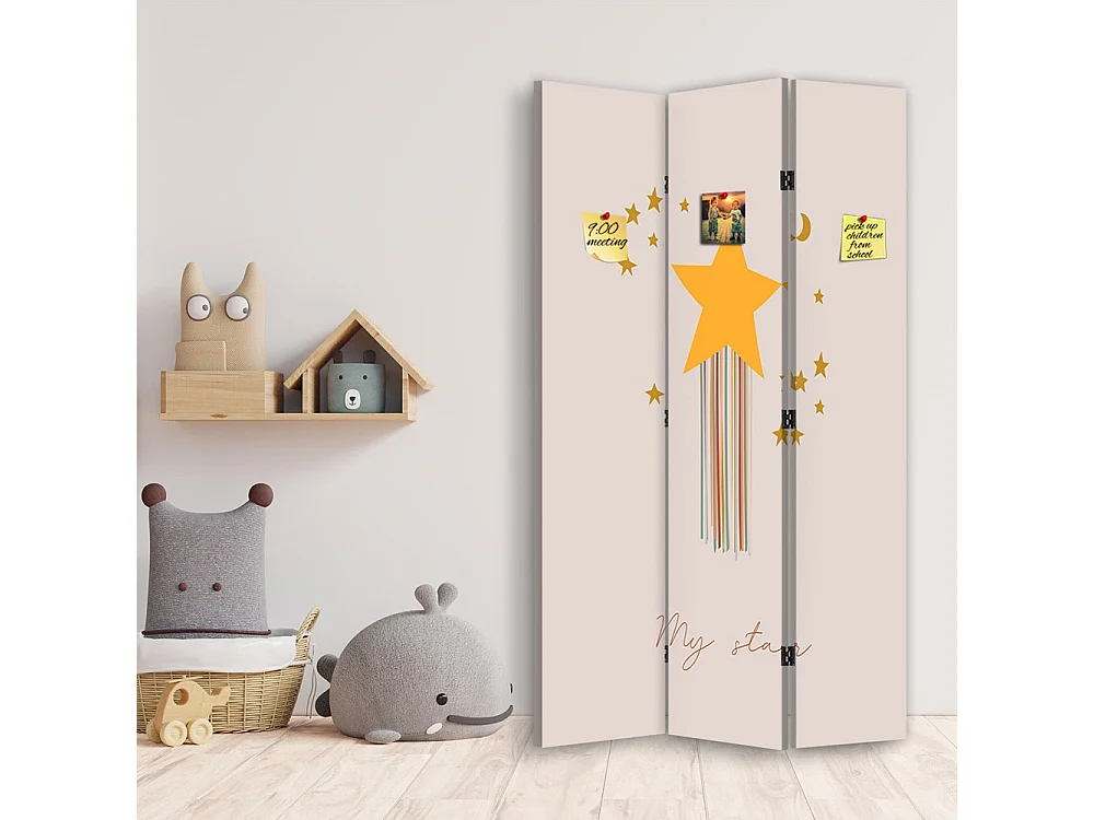 Paravento Lavagna di Sughero, Stella magica - 110x170