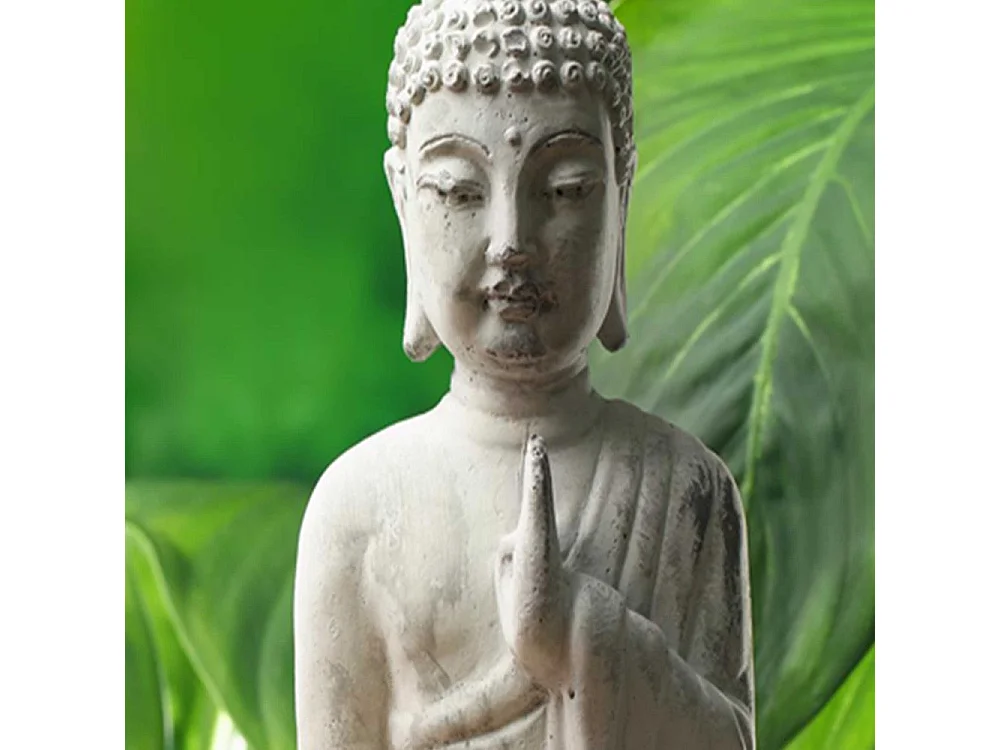 Paravento bilaterale, Buddha su uno sfondo di foglie - 180x170