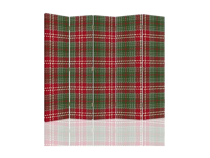 Paravento bilaterale, Motivo a scacchi rossi e verdi - 180x170