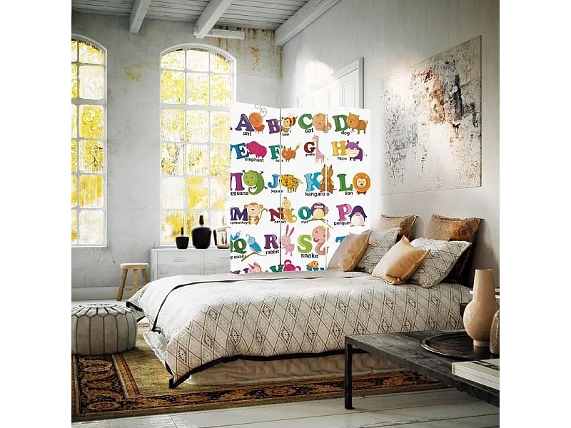 Paravento bilaterale 360, Alfabeto delle immagini - 110x170