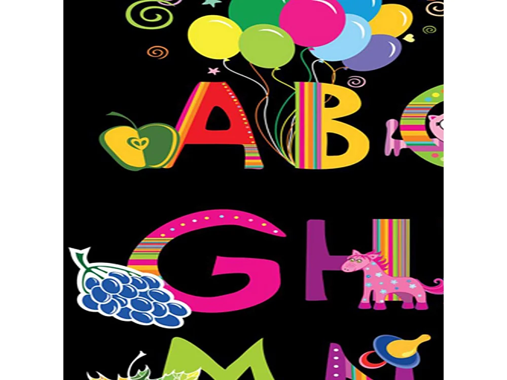 Paravento bilaterale 360, Alfabeto allegro - 110x170