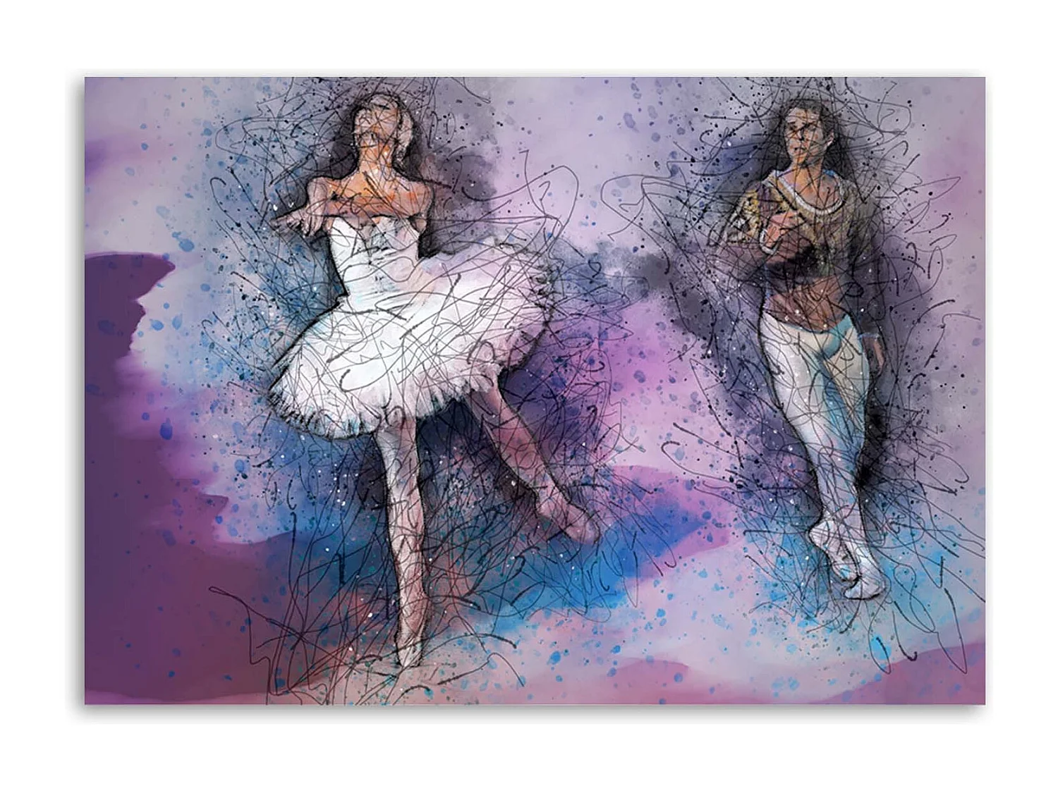 Stampa su tela, Coppia che balla il balletto - 100x70