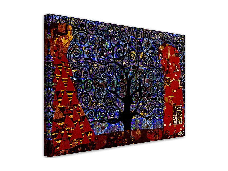 Quadro su tela, Blue Tree of Life Abstraction - 60x40