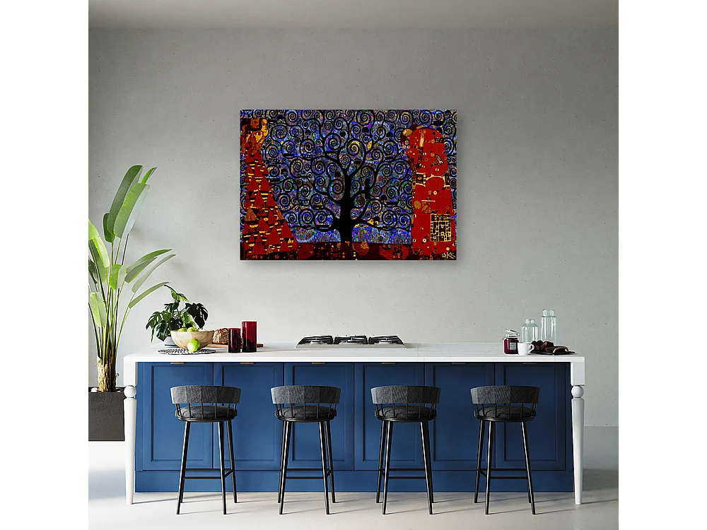 Quadro su tela, Blue Tree of Life Abstraction - 60x40