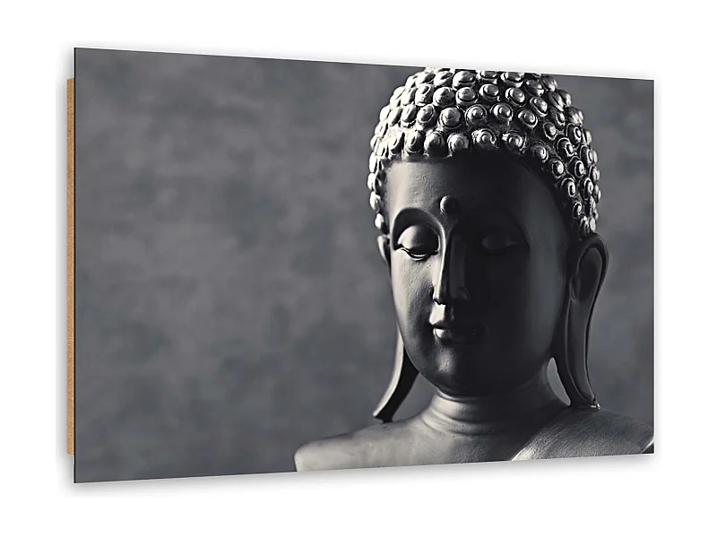 Quadro deco panel, Buddha su sfondo grigio - 90x60