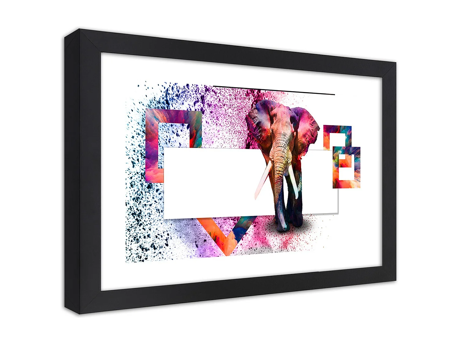 Quadro con cornice, Elefante colorato - 30x20