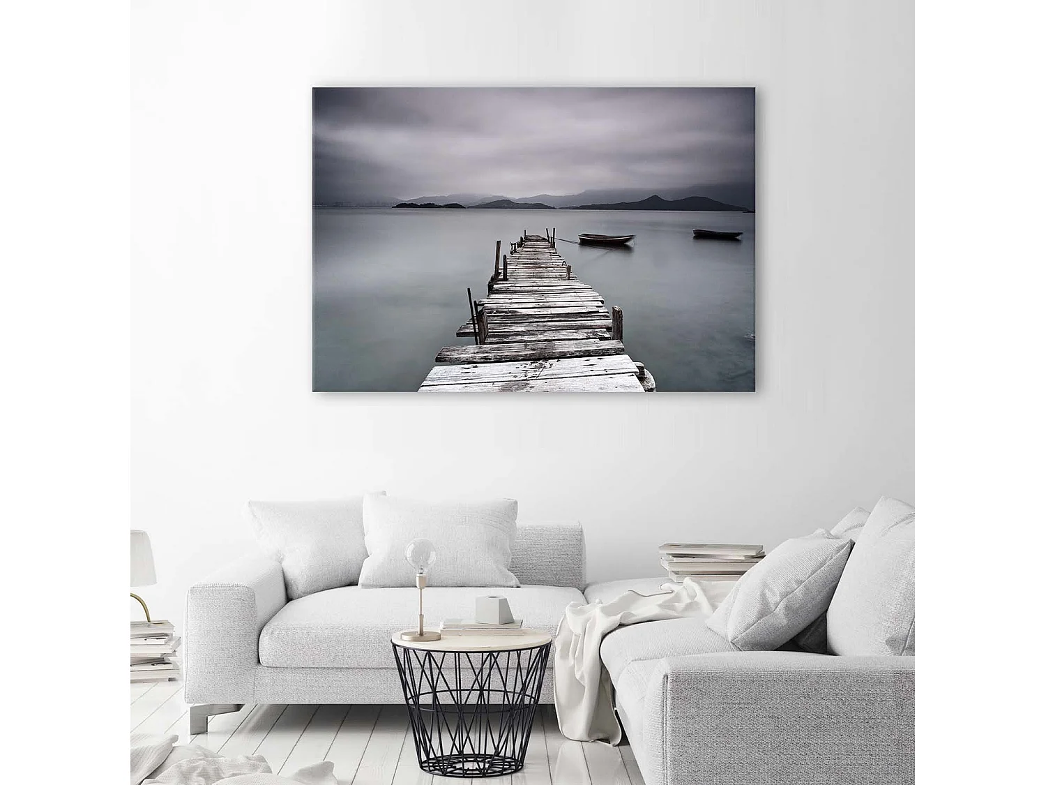 Stampa su tela, Lago d'inverno - 100x70