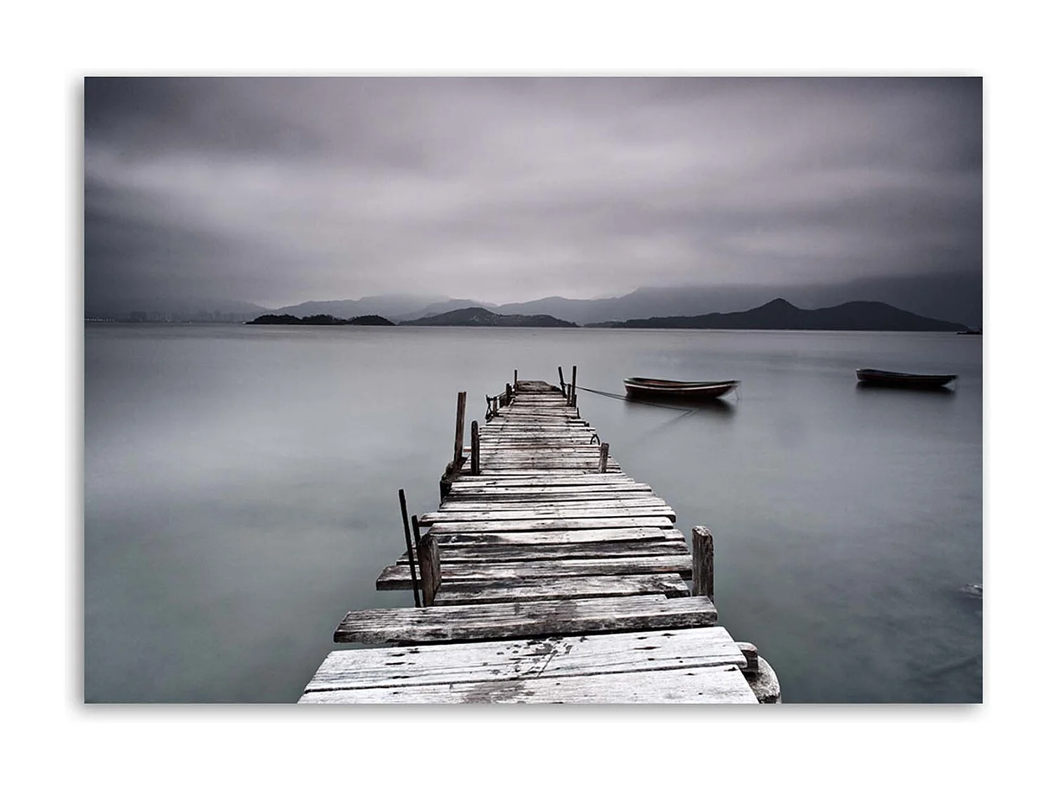 Stampa su tela, Lago d'inverno - 100x70