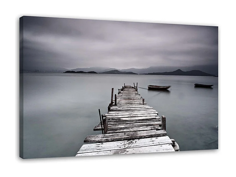 Stampa su tela, Lago d'inverno - 100x70