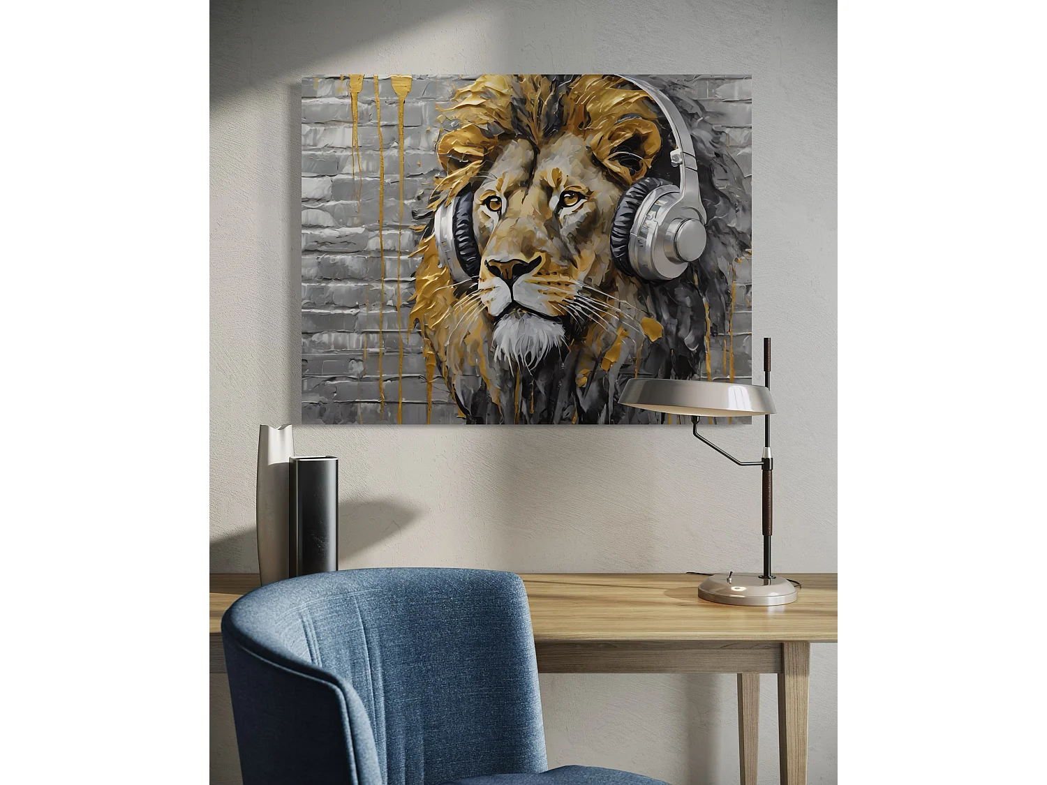 Quadro su tela, Leone Musica Pop Art - 100x70