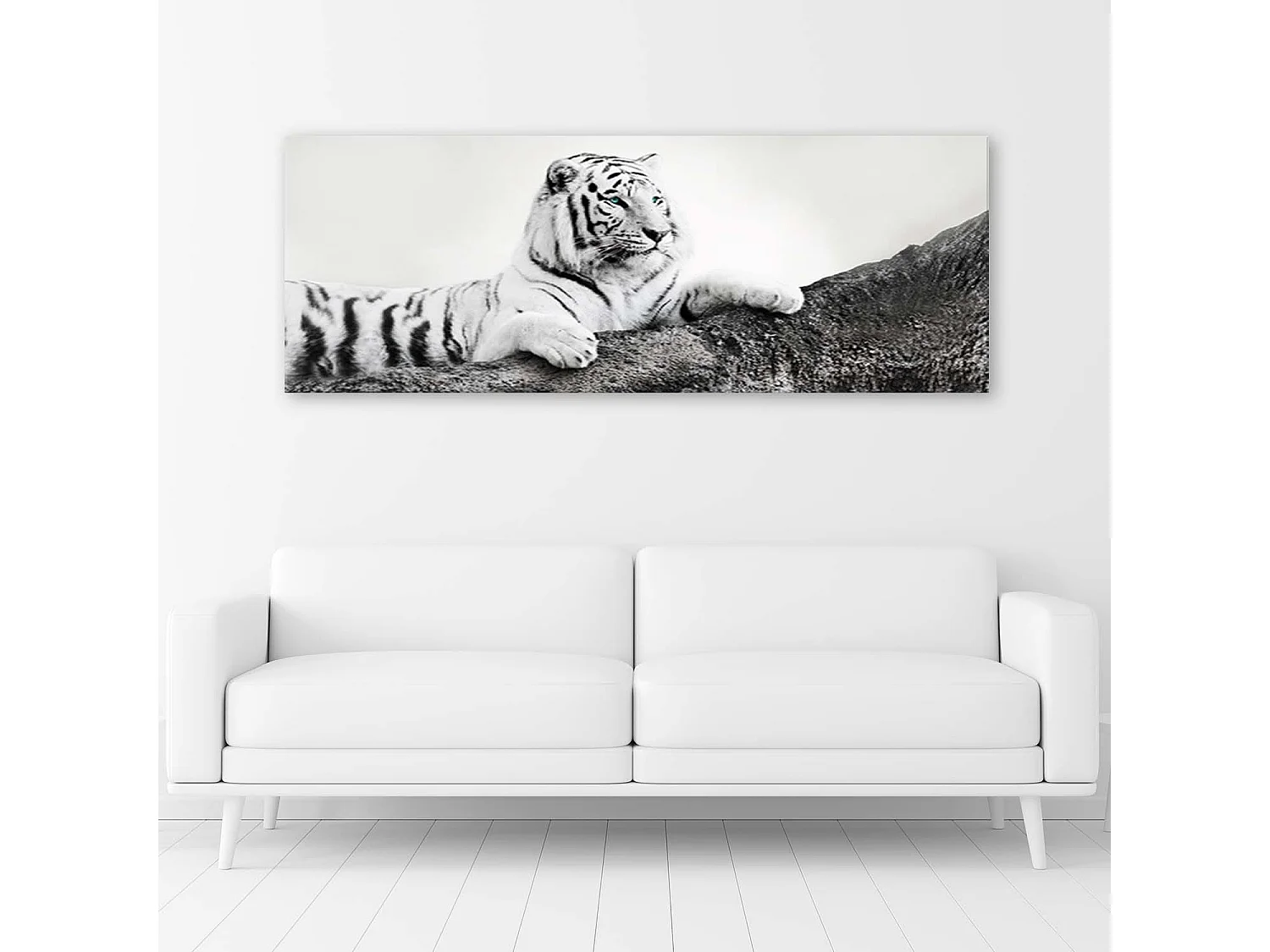 Stampa su tela, Tigre vigile - 90x30