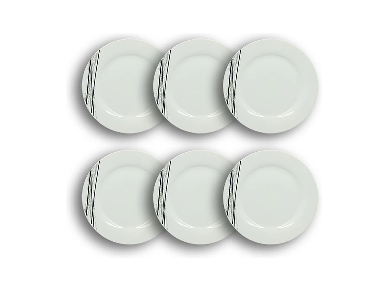 Novastyl - Lot 6 Assiettes Plates Carbone 27cm En Porcelaine Blanc