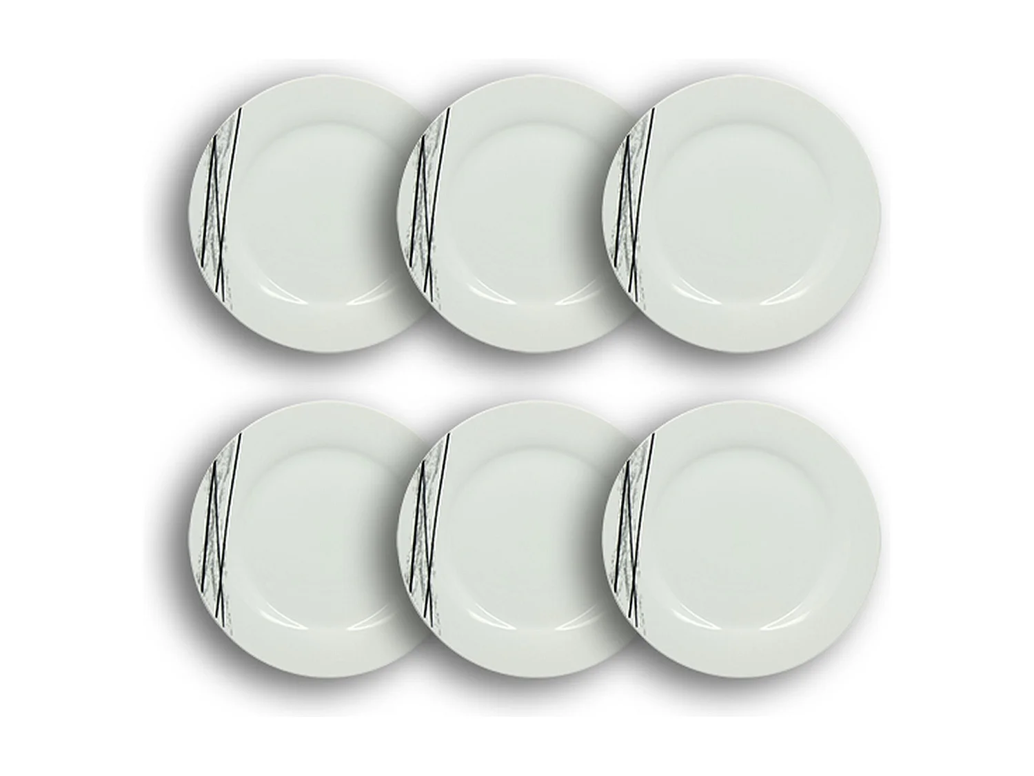 Novastyl - Lot 6 Assiettes Plates Carbone 27cm En Porcelaine Blanc