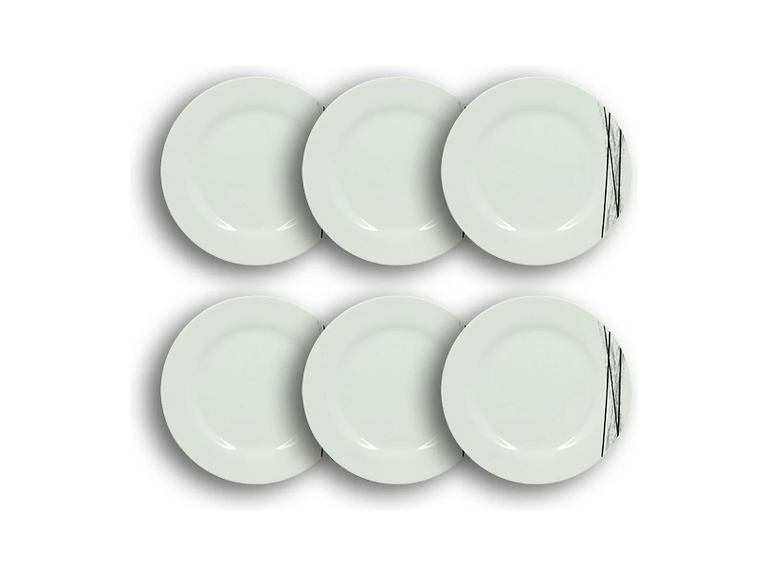 Novastyl - Lot6 Assiettes A Dessert Carbone 19cm En Porcelaine