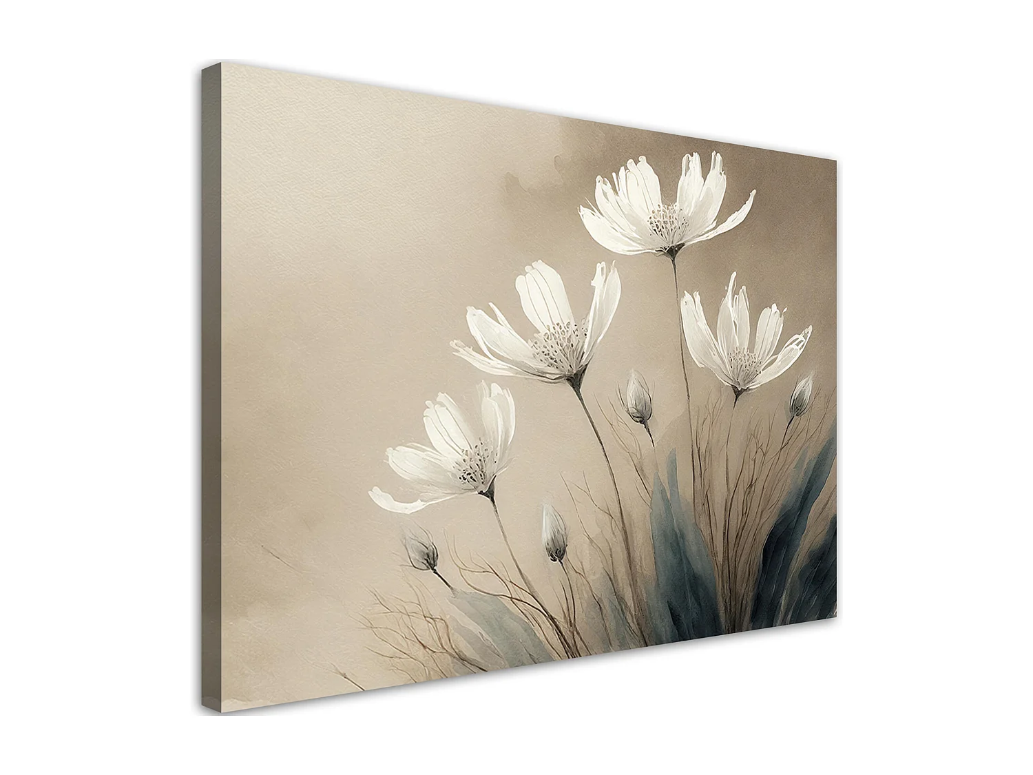 Stampa su tela, fiori oro glamour