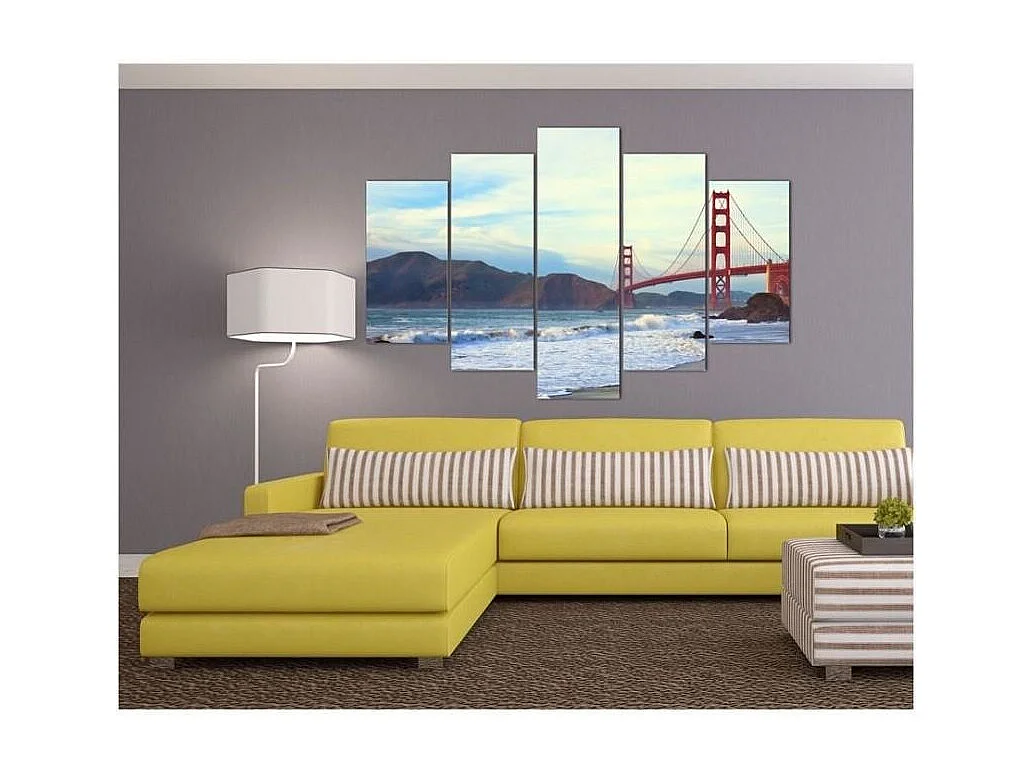 Stampa su tela 5 parti, Ponte del Golden Gate - 100x70