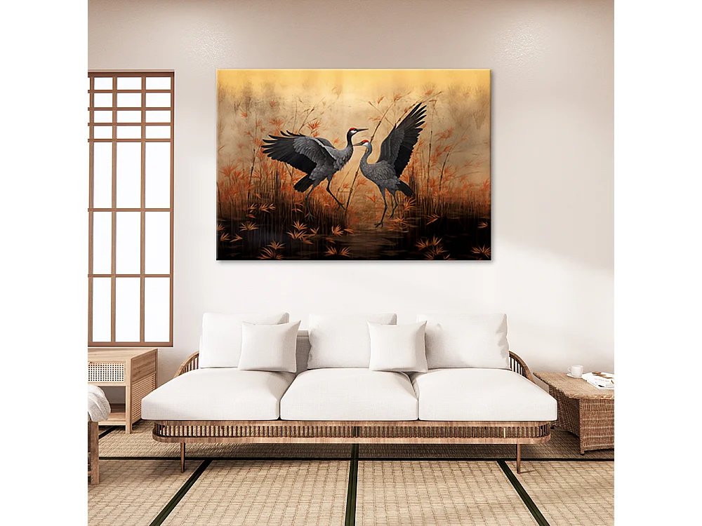 Canvas print, Crane Nature Birds - 100x70