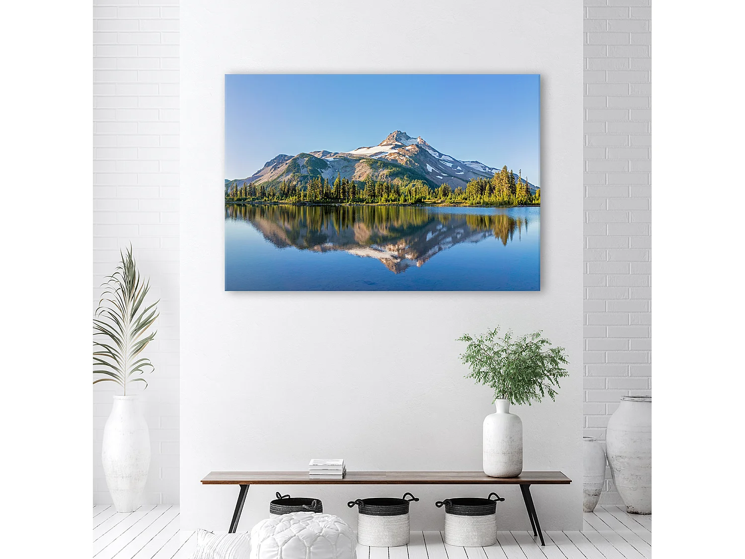 Quadro deco panel, Paesaggio del lago di foresta - 90x60