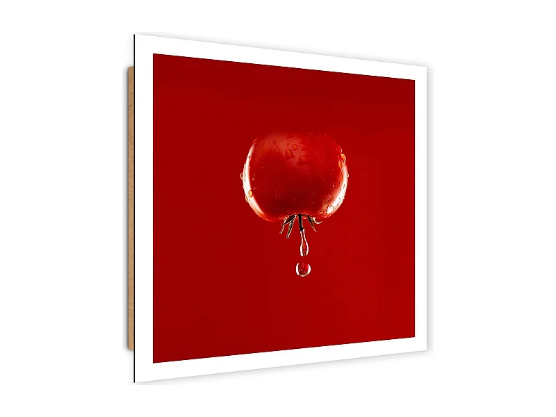 Quadro deco panel, Pomodoro e gocce d'acqua - colore - 40x40