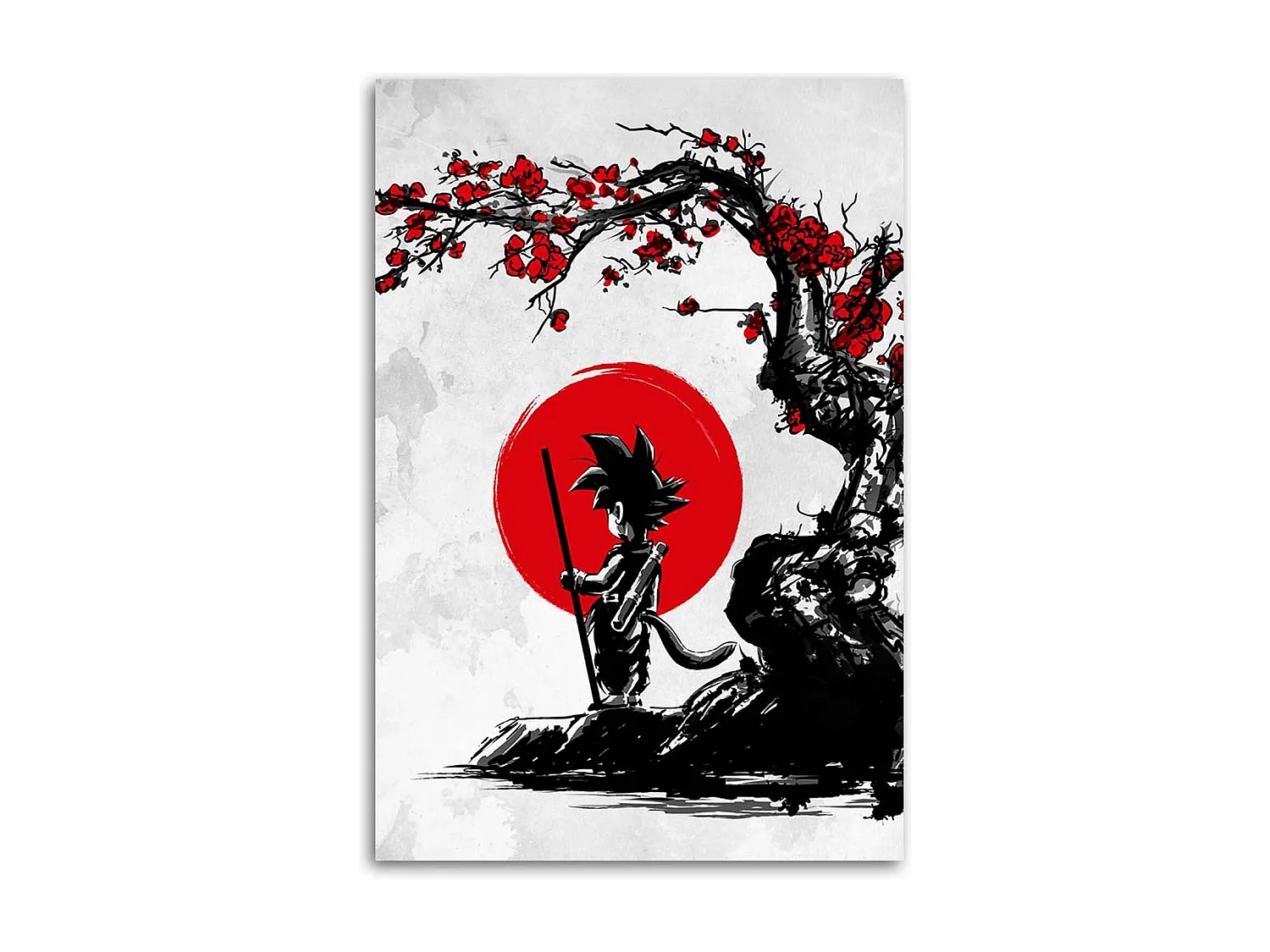 Quadro deco panel, Goku e la luna rossa - 60x90