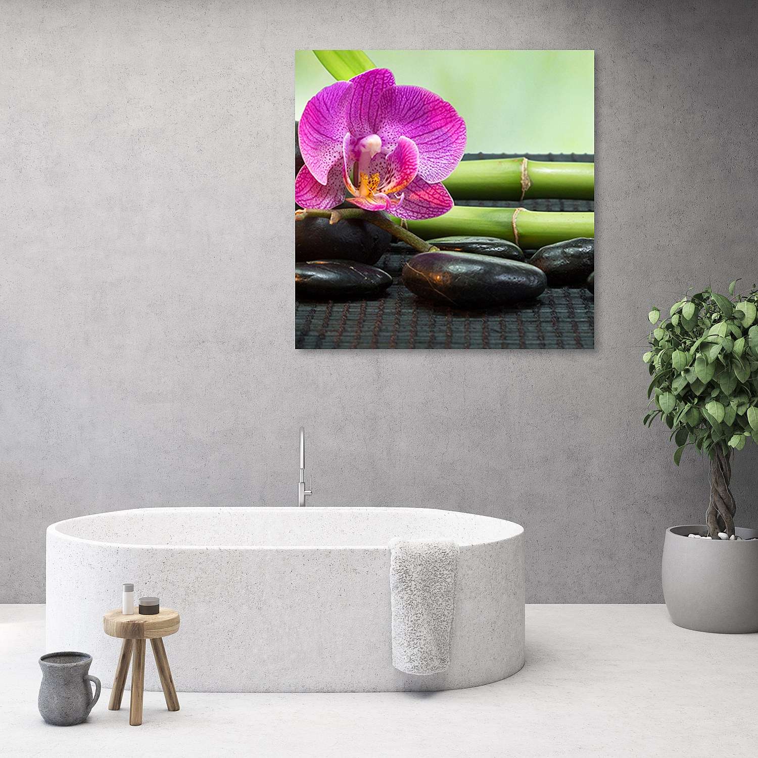 Quadro su tela, Fiore di orchidea blu - 60x40