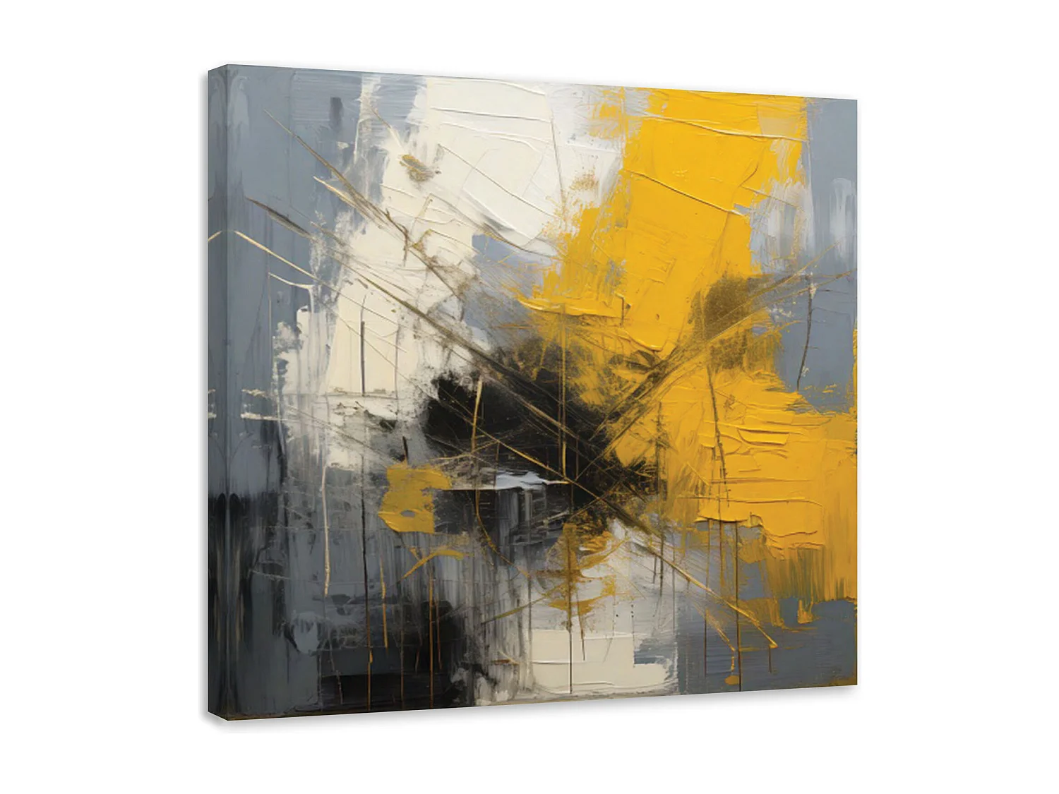 Quadro su tela, Impressionismo astratto Oro Moderno - 60x60