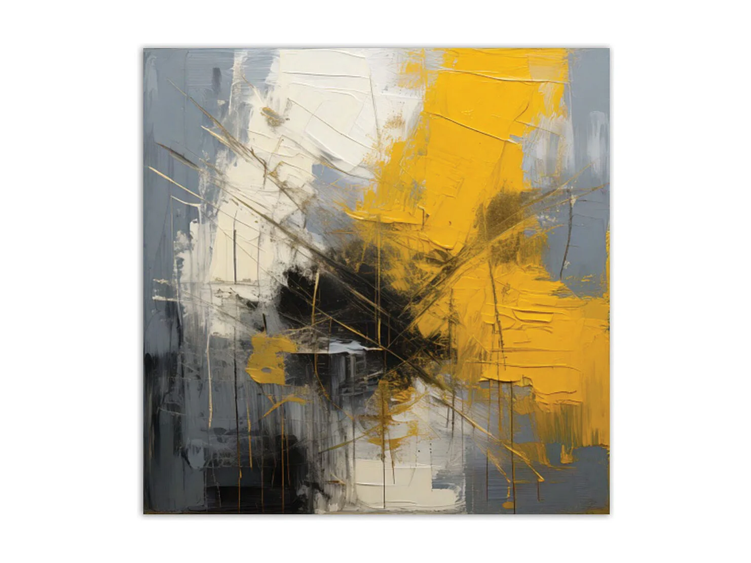 Quadro su tela, Impressionismo astratto Oro Moderno - 60x60