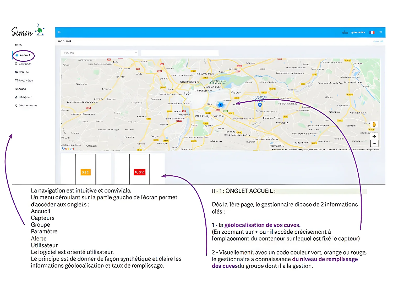 Cuve eau 3000l connectée avec la sonde de remplissage simon abonnement 1 an - VERT
