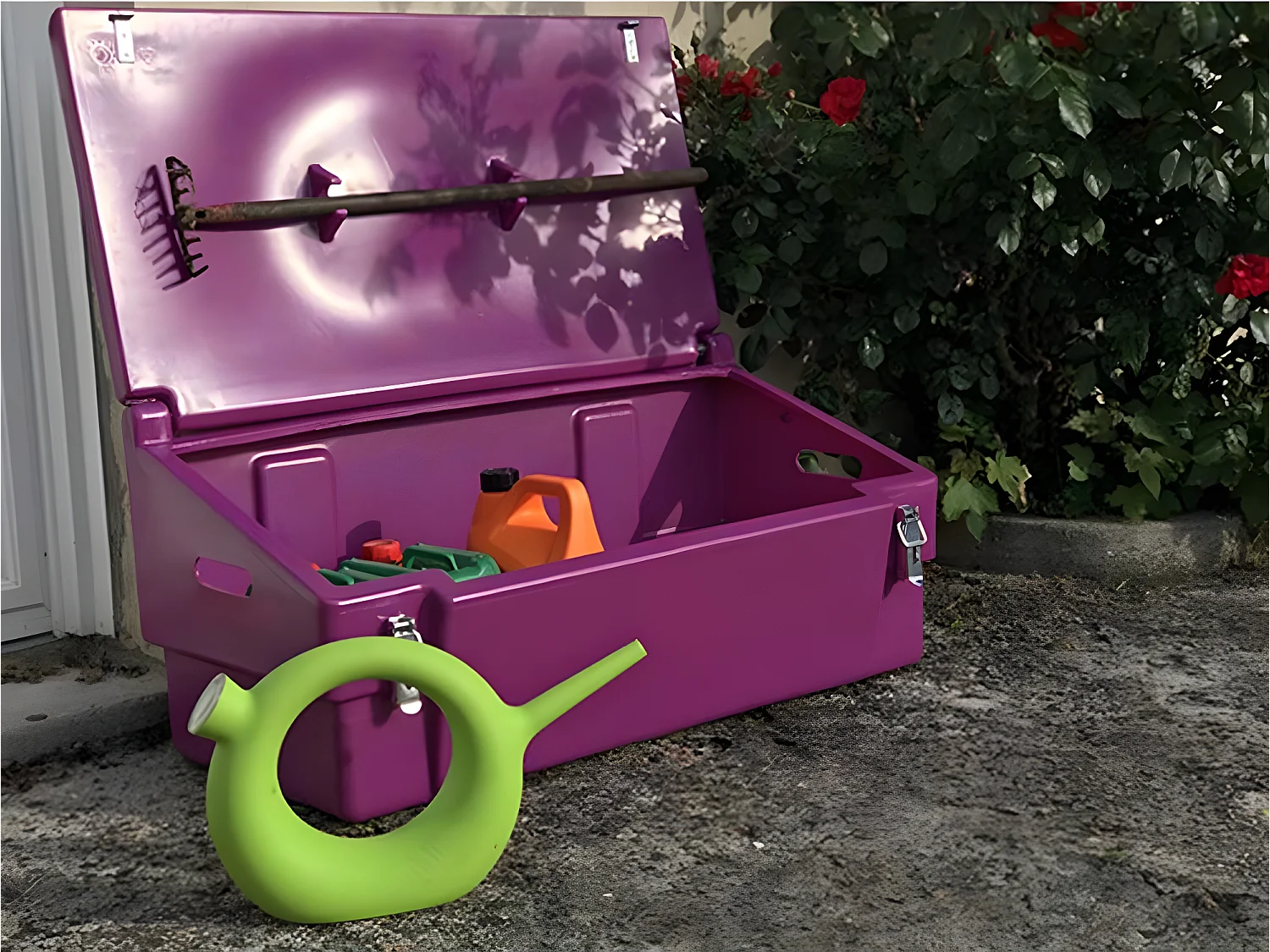 Coffre De Jardin 100l Avec Grenouillères Cadenassables