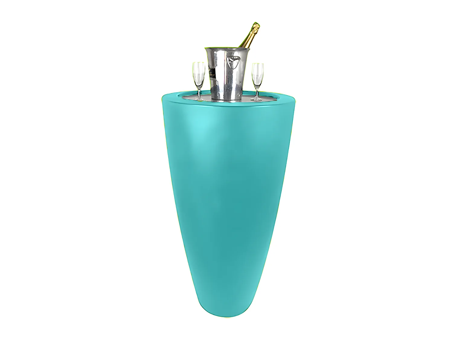 Pot Conique 3 En 1pot De Fleurs- Mange Debout-seau A Champagne Dessus Inox