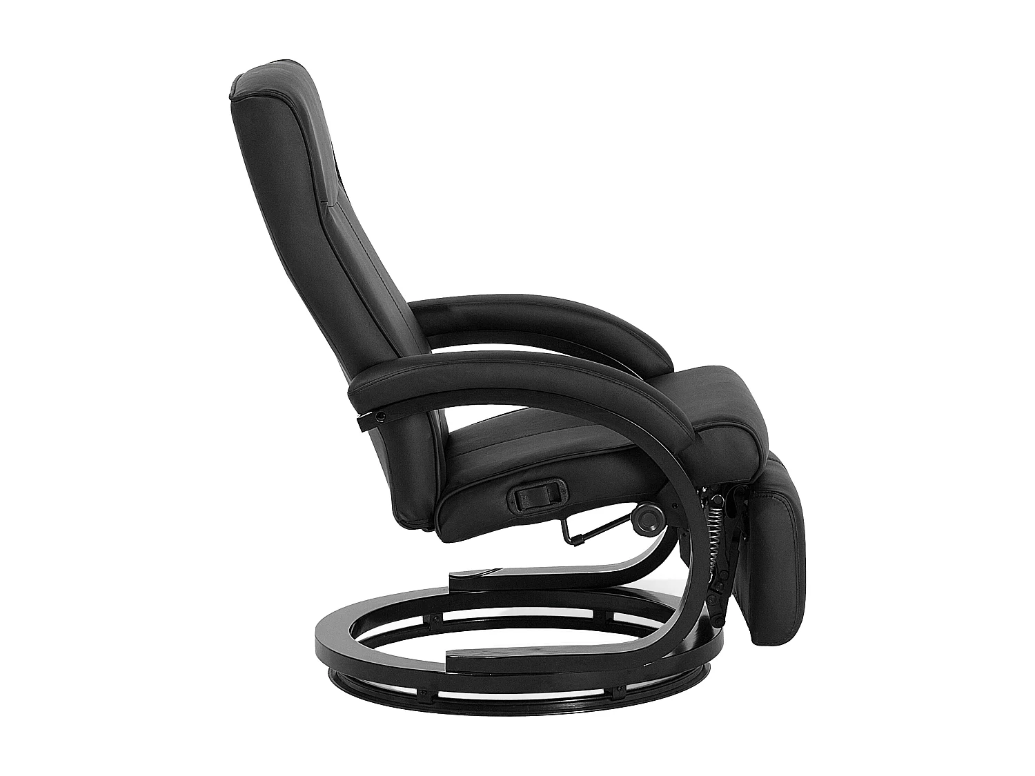 Fauteuil inclinable MIGHT Repose-pieds inclus Cuir PU Noir