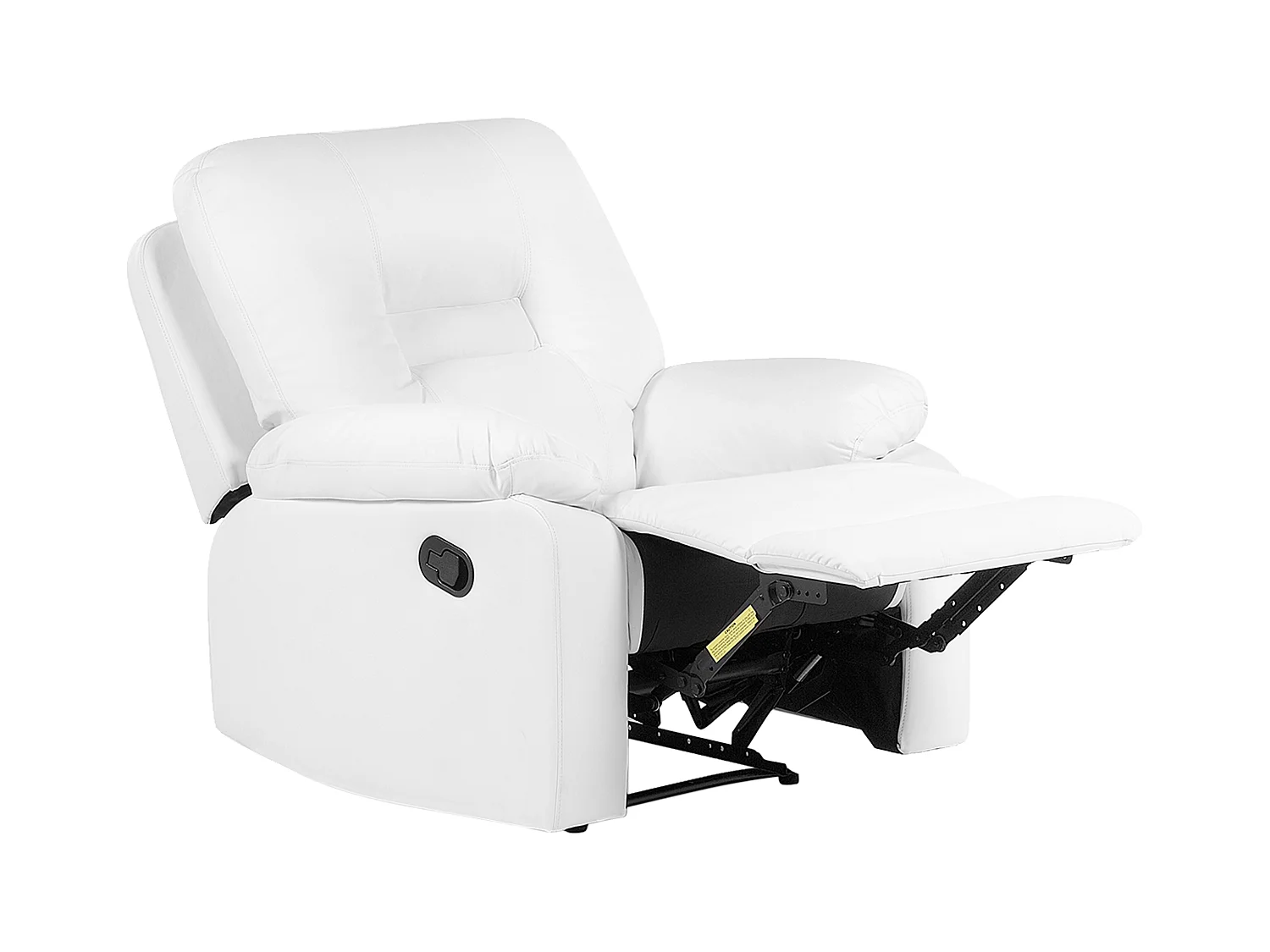 Fauteuil inclinable BERGEN Repose-pieds inclus Cuir PU Blanc
