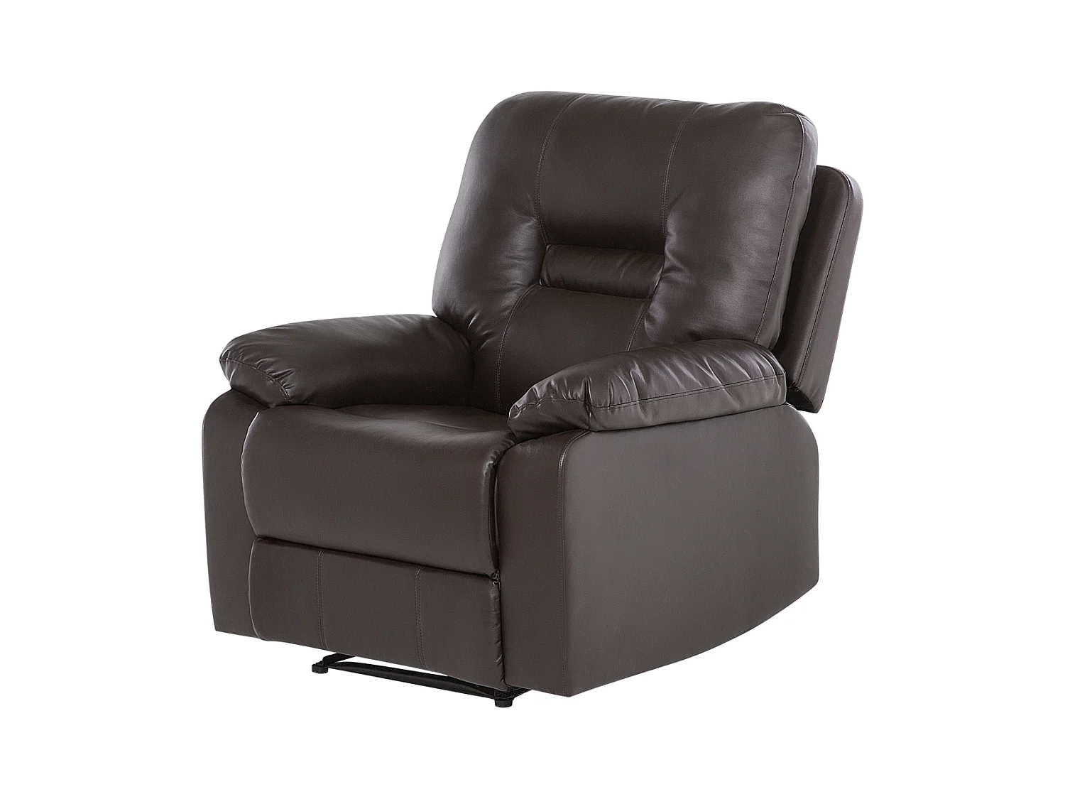 Fauteuil inclinable BERGEN Repose-pieds inclus Cuir PU Marron