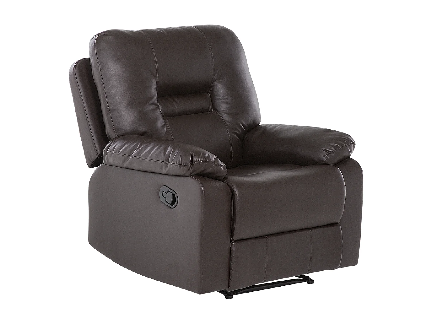 Fauteuil inclinable BERGEN Repose-pieds inclus Cuir PU Marron