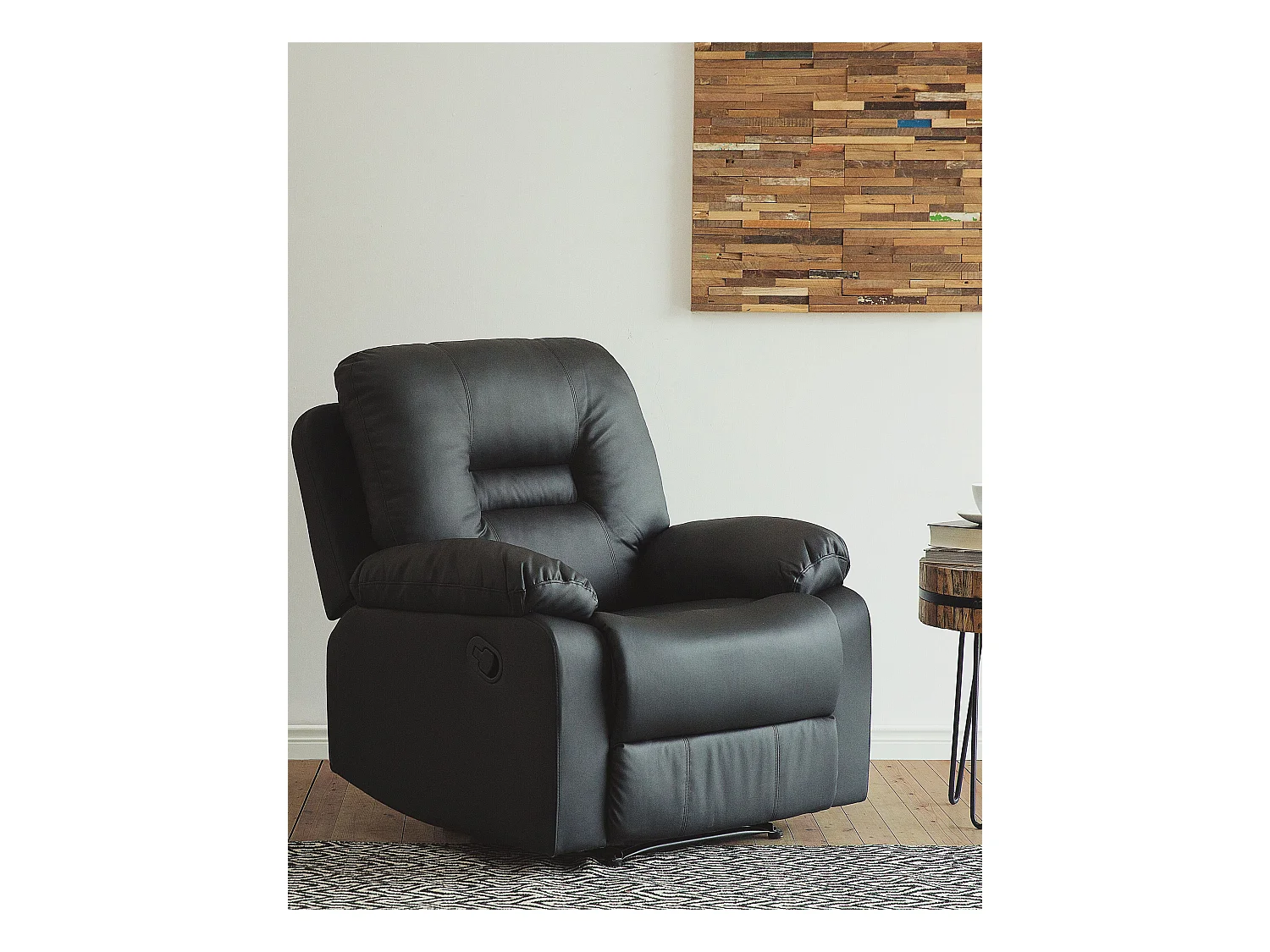Relaxfauteuil BERGEN Kunstleer Zwart