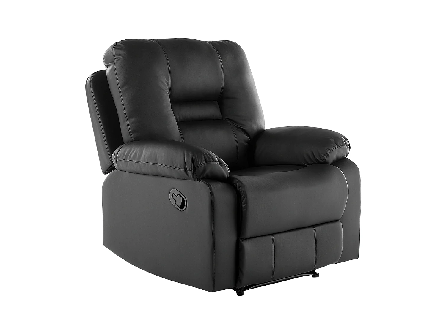Fauteuil inclinable BERGEN Repose-pieds inclus Cuir PU Noir