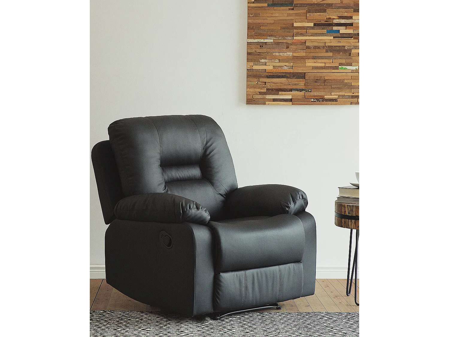 Relaxfauteuil BERGEN Kunstleer Zwart