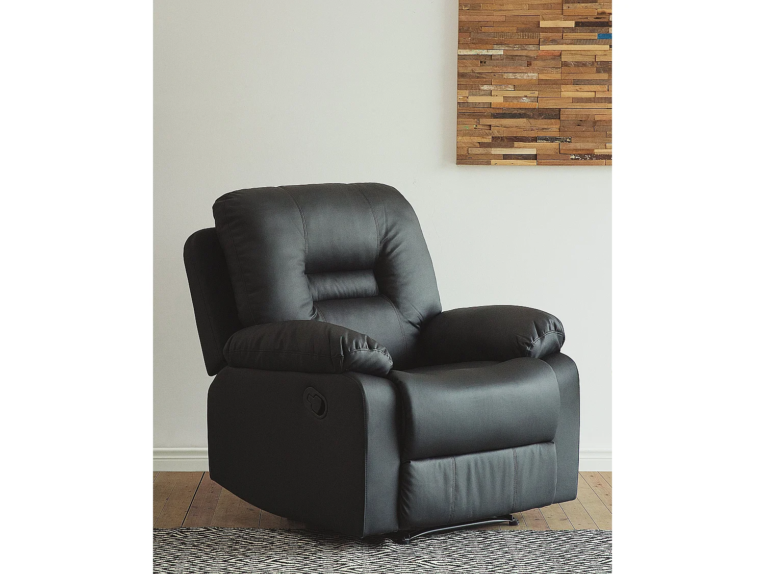 Relaxfauteuil BERGEN Kunstleer Zwart