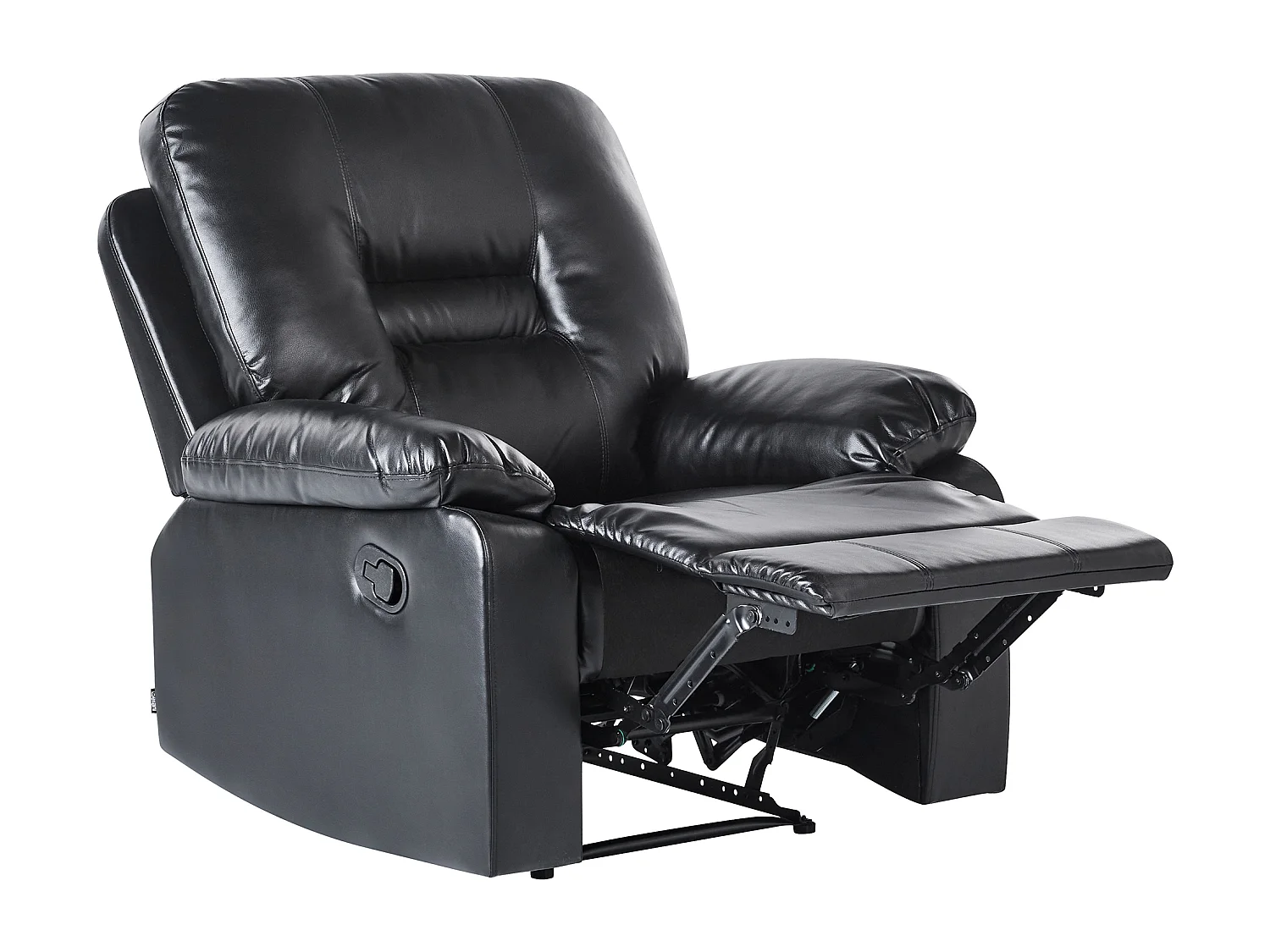 Fauteuil inclinable BERGEN Repose-pieds inclus Cuir PU Noir
