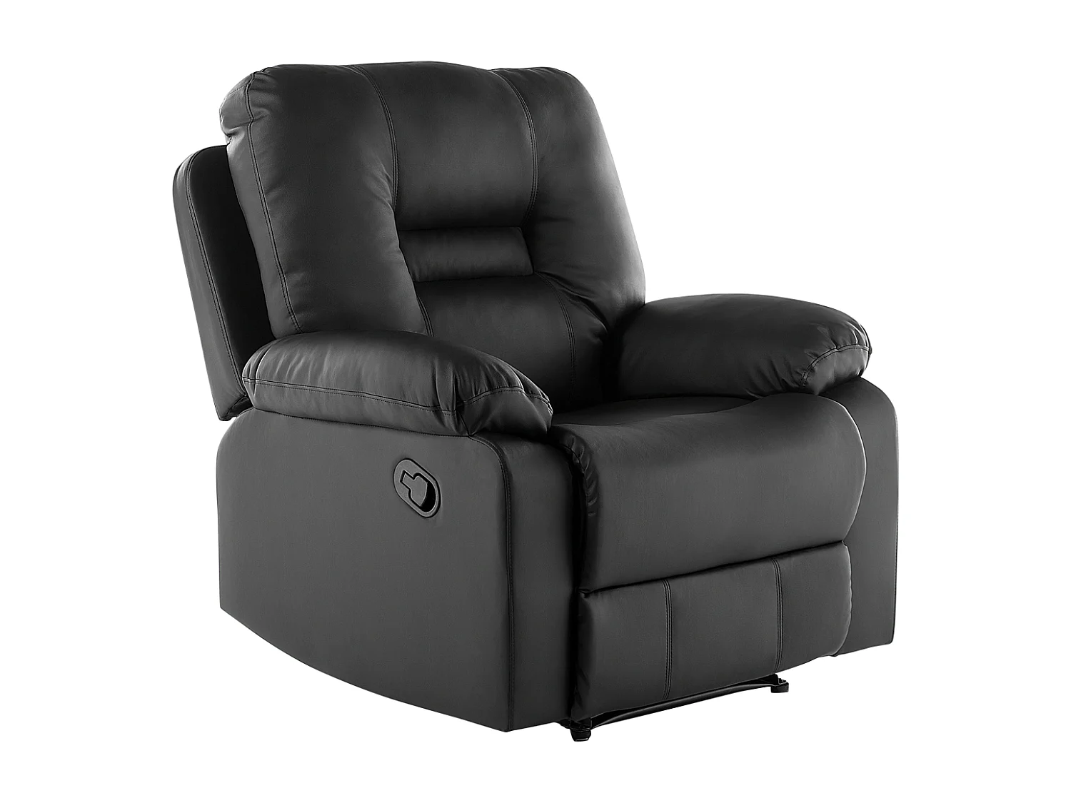 Fauteuil inclinable BERGEN Repose-pieds inclus Cuir PU Noir