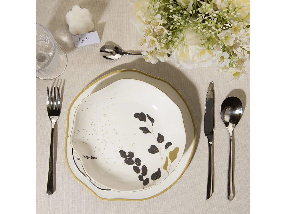 Assiette à dessert carpe diem (lot de 6)