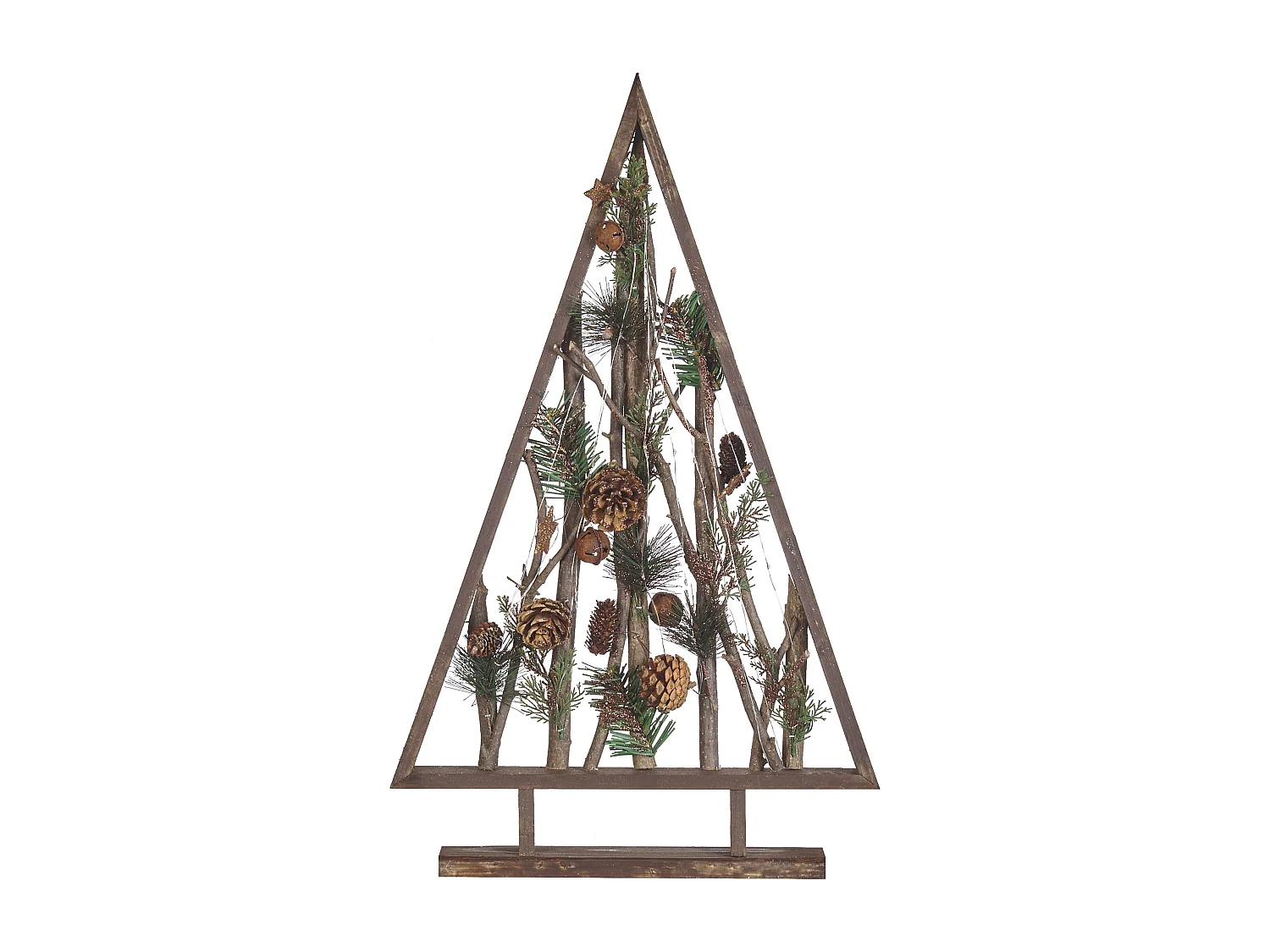 Figura decorativa LED de madera de pino oscura 62 cm SVIDAL