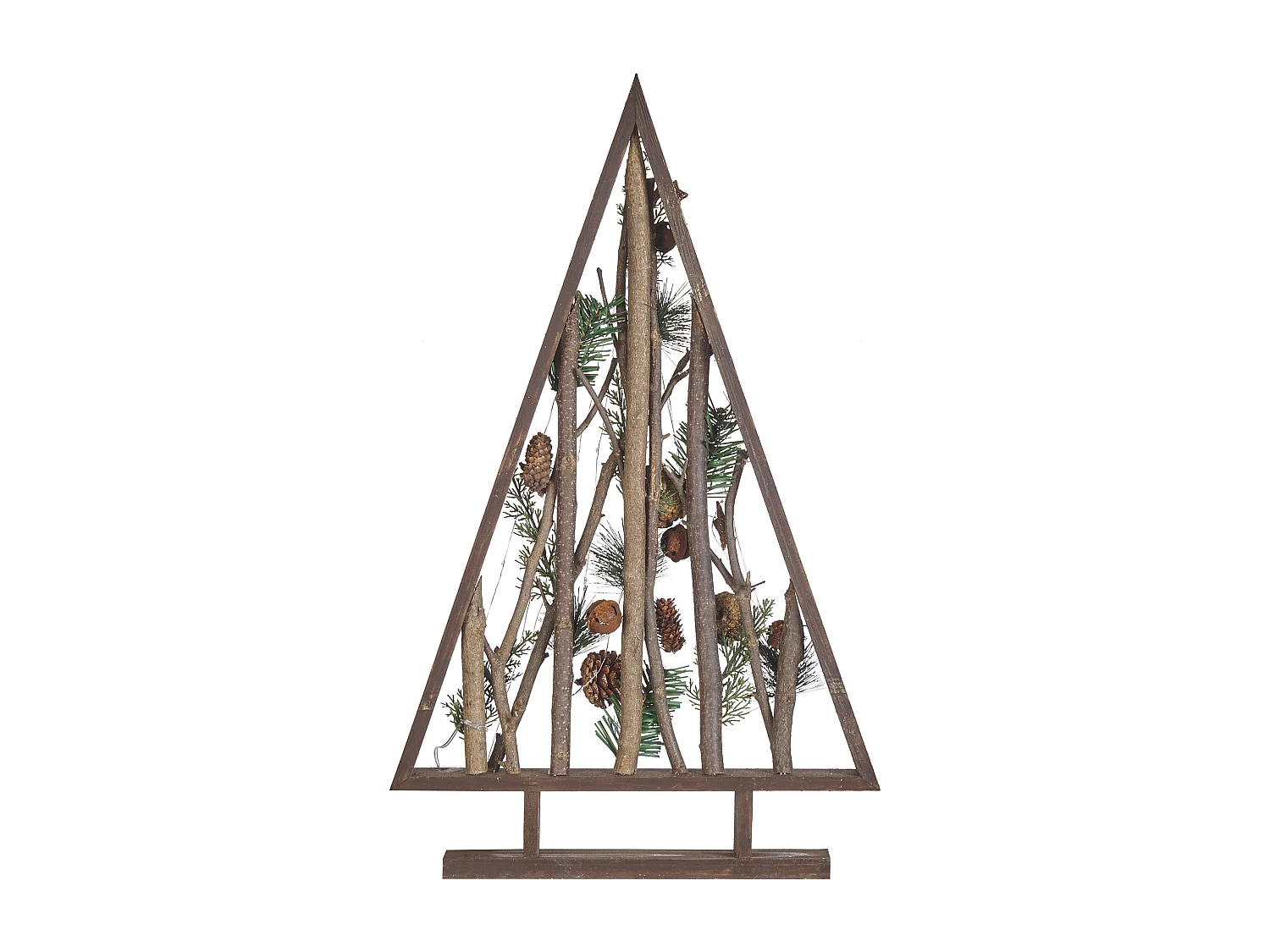 Figura decorativa LED de madera de pino oscura 62 cm SVIDAL