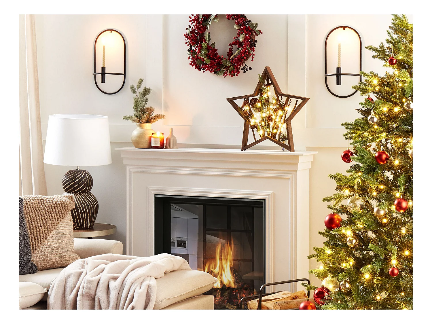 Figura decorativa LED legno scuro 46 cm DOKKA