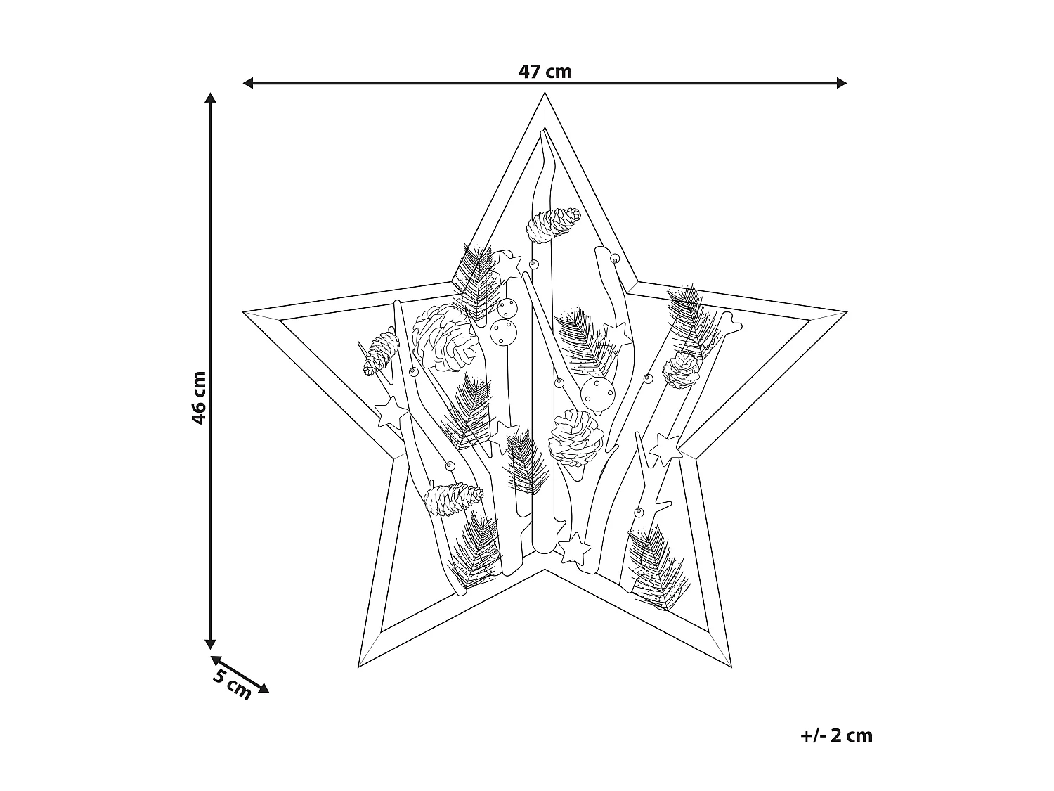 Figura decorativa LED legno scuro 46 cm DOKKA
