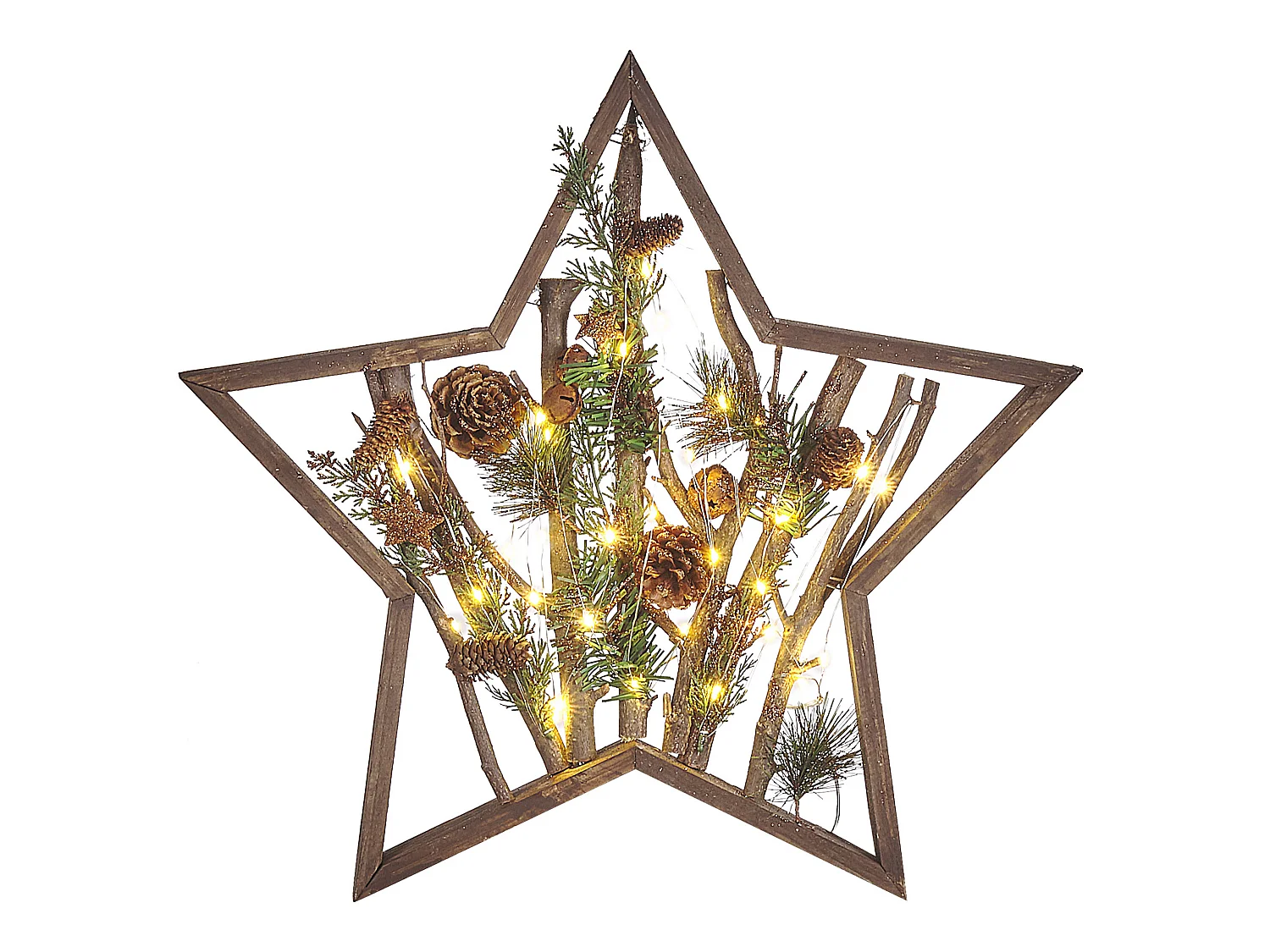 Décoration de Noël LED DOKKA Étoile 46 cm Marron