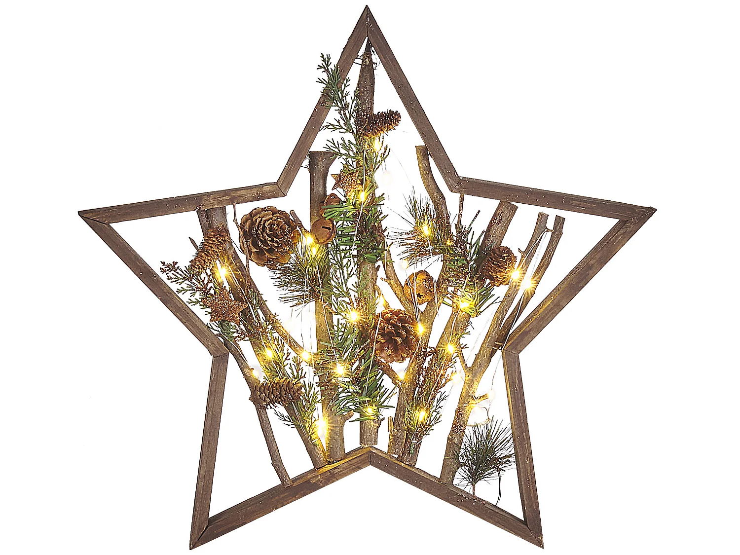 Décoration de Noël LED DOKKA Étoile 46 cm Marron